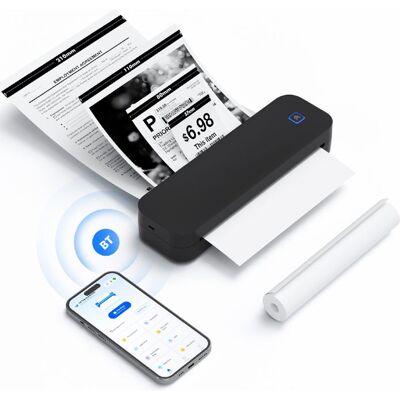 NOBRAND Imprimante thermique D80 sans encre maison bureau connexion Bluetooth / Android / Ios / Windows / MAC noir - Publicité NOBRAND Imprimante thermique D80 sans encre maison bureau connexion Bluetooth / Android / Ios / Windows / MAC noir - Publicité