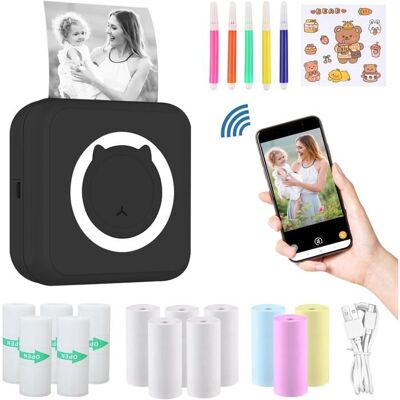 Imprimante thermique portable - DMI - Mini DIY - Sans encre - Bluetooth 4.0 - Batterie 1000mAh Noir - Publicité Imprimante thermique portable - DMI - Mini DIY - Sans encre - Bluetooth 4.0 - Batterie 1000mAh Noir - Publicité