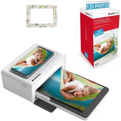 AGFAPHOTO Pack Imprimante Realipix Moments + Cartouche 120 photos 10x15 cm + Joli cadre magnétique - Bluetooth - Blanc Blanc - Publicité AGFAPHOTO Pack Imprimante Realipix Moments + Cartouche 120 photos 10x15 cm + Joli cadre magnétique - Bluetooth - Blanc Blanc - Publicité