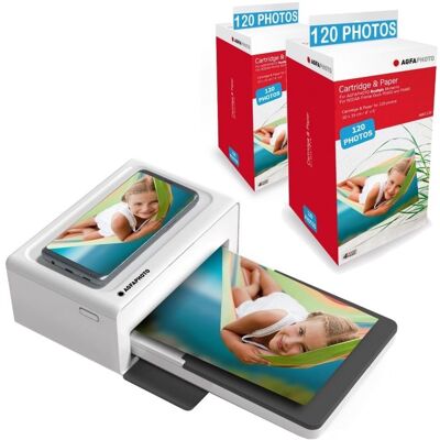 AGFAPHOTO Pack Imprimante Realipix Moments + Cartouche 240 photos 10x15 cm - 4Pass Sublimation Thermique - Bluetooth - Blanc Blanc - Publicité AGFAPHOTO Pack Imprimante Realipix Moments + Cartouche 240 photos 10x15 cm - 4Pass Sublimation Thermique - Bluetooth - Blanc Blanc - Publicité