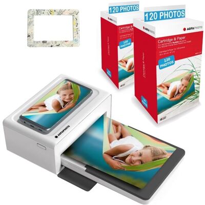 AGFAPHOTO Pack Imprimante Realipix Moments + Cartouche 240 photos 10x15 cm + Joli cadre magnétique - Bluetooth - Blanc Blanc - Publicité AGFAPHOTO Pack Imprimante Realipix Moments + Cartouche 240 photos 10x15 cm + Joli cadre magnétique - Bluetooth - Blanc Blanc - Publicité