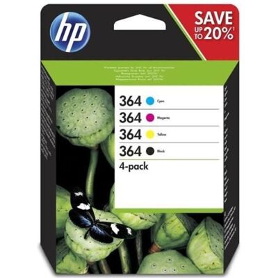 HP 364 Pack de 4 cartouches dencre noire cyan jaune et magenta authentiques (N9J73AE) pour DeskJet 3070A Photosmart 5525/6525 Noir - Publicité HP 364 Pack de 4 cartouches dencre noire cyan jaune et magenta authentiques (N9J73AE) pour DeskJet 3070A Photosmart 5525/6525 Noir - Publicité