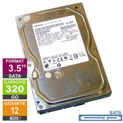 Disque Dur 320Go SATA 3.5 Hitachi HDS721032CLA362 7200rpm 16Mo - Publicité Disque Dur 320Go SATA 3.5 Hitachi HDS721032CLA362 7200rpm 16Mo - Publicité
