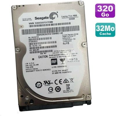 Western Digital Disque Dur 320Go SATA 2.5 Seagate ST320LM010 1KJ15C-070 Laptop Thin 32Mo - Publicité Western Digital Disque Dur 320Go SATA 2.5 Seagate ST320LM010 1KJ15C-070 Laptop Thin 32Mo - Publicité