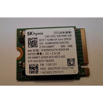 Disque SSD M.2 2230 BC511 NVMe SK hynix 256GB PCIe 3.0 x4 Testé 100% fonctionnel - Publicité Disque SSD M.2 2230 BC511 NVMe SK hynix 256GB PCIe 3.0 x4 Testé 100% fonctionnel - Publicité