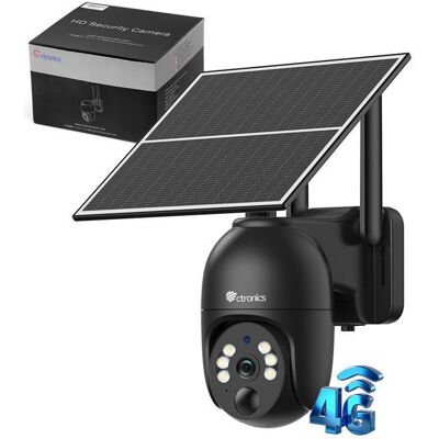Caméra de surveillance 4G solaire 2K 4MP Ctronics – PTZ 360° vision nocturne couleur 30m détection humaine PIR ,batterie 10400mAh - Publicité Caméra de surveillance 4G solaire 2K 4MP Ctronics – PTZ 360° vision nocturne couleur 30m détection humaine PIR ,batterie 10400mAh - Publicité