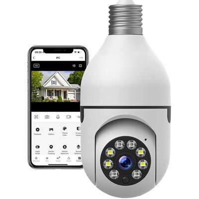 Caméra ampoule de sécurité 1080P WiFi intérieur sans fil 360°Panoramique - CAMCAMP - Publicité Caméra ampoule de sécurité 1080P WiFi intérieur sans fil 360°Panoramique - CAMCAMP - Publicité