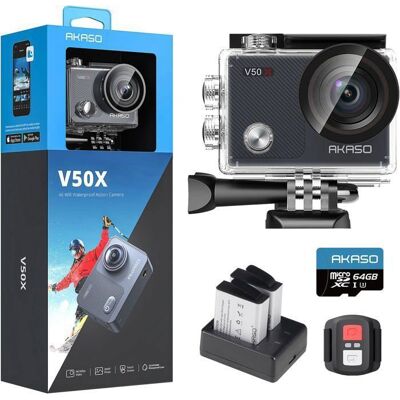 AKASO - V50X - 64GB - 4K - Caméra d'action - Publicité AKASO - V50X - 64GB - 4K - Caméra d'action - Publicité