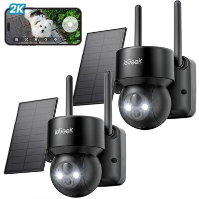 2pcs ieGeek 360° 2K Camera Surveillance WiFi Extérieure sans Fil Camera Exterieur Solaire Vision Nocturne Couleur PIR Détection - Publicité 2pcs ieGeek 360° 2K Camera Surveillance WiFi Extérieure sans Fil Camera Exterieur Solaire Vision Nocturne Couleur PIR Détection - Publicité