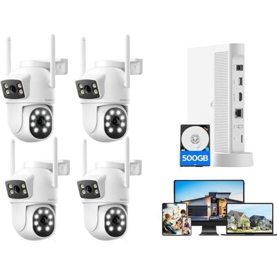 CAMCAMP Kit Caméra de Surveillance WiFi Exterieur sans Fil 360° avec 10CH NVR 500GB Disque dur Vision Nocturne Couleur Audio bidirectionnel - Publicité CAMCAMP Kit Caméra de Surveillance WiFi Exterieur sans Fil 360° avec 10CH NVR 500GB Disque dur Vision Nocturne Couleur Audio bidirectionnel - Publicité