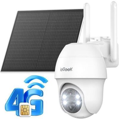 IEGEEK 4G LTE Camera de Surveillance Exterieur sans Fil 2K Camera Solaire avec Carte SIM sans WiFi Vision Nocturne Détection Humaine - Publicité IEGEEK 4G LTE Camera de Surveillance Exterieur sans Fil 2K Camera Solaire avec Carte SIM sans WiFi Vision Nocturne Détection Humaine - Publicité