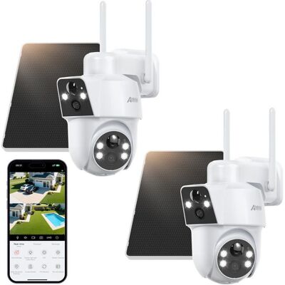 ANRAN 4K Caméra Surveillance Extérieure sans Fil Double Objectif Double PIR 360° Solaire Caméra Vision Nocturne Couleur 2 pièces - Publicité ANRAN 4K Caméra Surveillance Extérieure sans Fil Double Objectif Double PIR 360° Solaire Caméra Vision Nocturne Couleur 2 pièces - Publicité