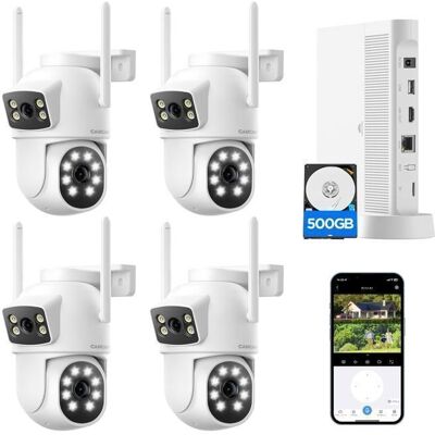 CAMCAMP Kit Caméra de Surveillance WiFi Extérieur sans fil 2MP+2MP Double Objectif 10CH NVR 500GB Disque dur Vision Nocturne - Publicité CAMCAMP Kit Caméra de Surveillance WiFi Extérieur sans fil 2MP+2MP Double Objectif 10CH NVR 500GB Disque dur Vision Nocturne - Publicité