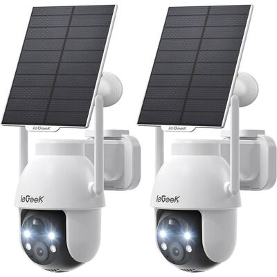 IEGEEK 2 Pièce Camera Surveillance WiFi Solaire - 2K Exterieure sans Fil 360° PTZ Vision Nocturne Couleur PIR Audio Bidirectionnel - Publicité IEGEEK 2 Pièce Camera Surveillance WiFi Solaire - 2K Exterieure sans Fil 360° PTZ Vision Nocturne Couleur PIR Audio Bidirectionnel - Publicité