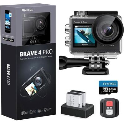 AKASO Brave 4 Pro - 4K - 20 MP - Noir - Action Camera - Publicité AKASO Brave 4 Pro - 4K - 20 MP - Noir - Action Camera - Publicité