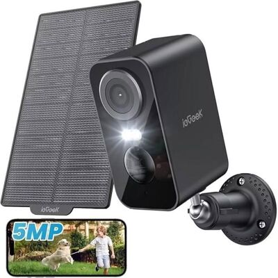 IEGEEK 5MP Caméra Surveillance avec panneau solaire WiFi sans Fil Vision Nocturne PIR Détection Mouvement ExtérieureIP66 - Publicité IEGEEK 5MP Caméra Surveillance avec panneau solaire WiFi sans Fil Vision Nocturne PIR Détection Mouvement ExtérieureIP66 - Publicité