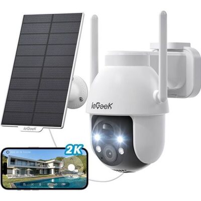 ieGeek 2K Camera Surveillance Exterieur sans Fil WiFi Solaire 360° PTZ Camera Solaire Vision Nocturne Couleur Détection Humaine PIR - Publicité ieGeek 2K Camera Surveillance Exterieur sans Fil WiFi Solaire 360° PTZ Camera Solaire Vision Nocturne Couleur Détection Humaine PIR - Publicité