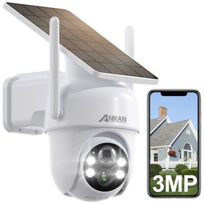 Caméra de Surveillance Extérieure WiFi Sans Fil 3MP HD à Batterie Rechargeable avec Panneau Solaire Intégré - ANRAN Q4 - Publicité Caméra de Surveillance Extérieure WiFi Sans Fil 3MP HD à Batterie Rechargeable avec Panneau Solaire Intégré - ANRAN Q4 - Publicité