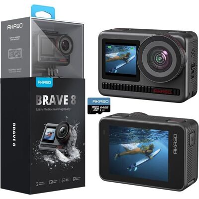 Caméra Sport AKASO Brave 8 Etanche 4k 48 Millions Pixels avec 64Go Carte mémoire Noir Noir - Publicité Caméra Sport AKASO Brave 8 Etanche 4k 48 Millions Pixels avec 64Go Carte mémoire Noir Noir - Publicité