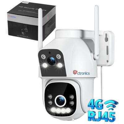 Ctronics Caméra de Surveillance Extérieure 4G LTE 2 Objectif Détection Humaine Vision Nocturne Couleur Audio Bidirectionnel PTZ - Publicité Ctronics Caméra de Surveillance Extérieure 4G LTE 2 Objectif Détection Humaine Vision Nocturne Couleur Audio Bidirectionnel PTZ - Publicité