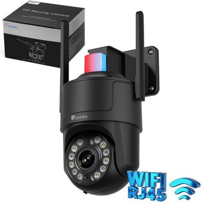 CTRONICS Caméra de Surveillance Extérieure 4K Détection Humain/Véhicule/Animal Suivi Auto Vision Nocturne Couleur Sirène WiFi 24/5 GHz - Publicité CTRONICS Caméra de Surveillance Extérieure 4K Détection Humain/Véhicule/Animal Suivi Auto Vision Nocturne Couleur Sirène WiFi 24/5 GHz - Publicité