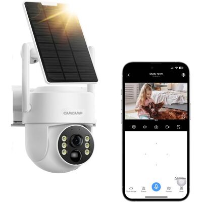 CAMCAMP 4MP Caméra Surveillance WiFi Exterieure Sans Fil Solaire Panoramique 360° Audio bidirectionnel - Publicité CAMCAMP 4MP Caméra Surveillance WiFi Exterieure Sans Fil Solaire Panoramique 360° Audio bidirectionnel - Publicité