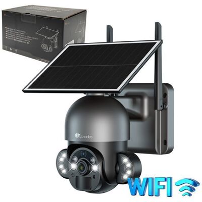 Ctronics 4MP Caméra Surveillance WiFi Solaire Extérieur sans Fil PTZ Batterie 10000mAh Vision Nocturne Couleur Détection Humaine PIR - Publicité Ctronics 4MP Caméra Surveillance WiFi Solaire Extérieur sans Fil PTZ Batterie 10000mAh Vision Nocturne Couleur Détection Humaine PIR - Publicité