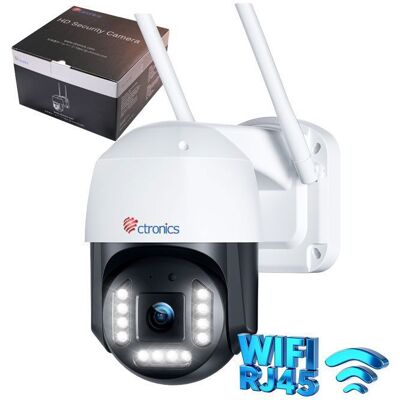 Ctronics 4K Caméra Surveillance Extérieure WiFi 24/5Ghz Détection Humaine/Véhicule et Suivi Auto Carte TF et Cloud - Publicité Ctronics 4K Caméra Surveillance Extérieure WiFi 24/5Ghz Détection Humaine/Véhicule et Suivi Auto Carte TF et Cloud - Publicité