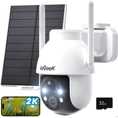 IEGEEK Camera Surveillance WiFi Solaire - 2K Exterieure sans Fil 360° PTZ Vision Nocturne Couleur PIR Audio Bidirectionnel avec 32go - Publicité IEGEEK Camera Surveillance WiFi Solaire - 2K Exterieure sans Fil 360° PTZ Vision Nocturne Couleur PIR Audio Bidirectionnel avec 32go - Publicité