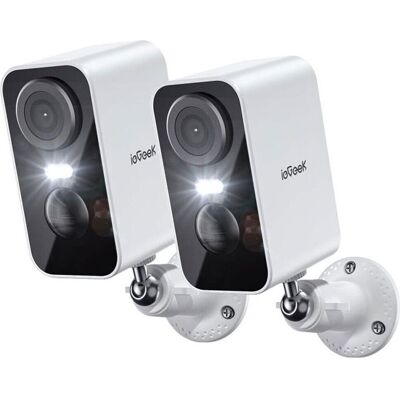 ieGeek 2K Caméra Surveillance 2PCS WiFi Exterieure sans Fil Batterie Vision Nocturne Couleur PIR Détection Audio IP65 - Publicité ieGeek 2K Caméra Surveillance 2PCS WiFi Exterieure sans Fil Batterie Vision Nocturne Couleur PIR Détection Audio IP65 - Publicité