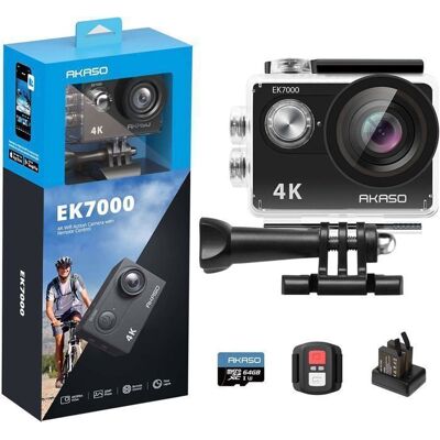 AKASO 4K Caméra Sport EK7000 avrc Carte Mémoire Extreme 64Go Noir Noir - Publicité AKASO 4K Caméra Sport EK7000 avrc Carte Mémoire Extreme 64Go Noir Noir - Publicité