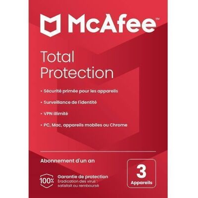 Antivirus - McAfee Total Protection 2026 - (3 Appareils - 1 An) - Publicité Antivirus - McAfee Total Protection 2026 - (3 Appareils - 1 An) - Publicité