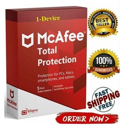 Antivirus - MCAFEE - Total Protection 2022 - 1 Appareil - 5 Ans - Téléchargement Dématérialisé - Publicité Antivirus - MCAFEE - Total Protection 2022 - 1 Appareil - 5 Ans - Téléchargement Dématérialisé - Publicité