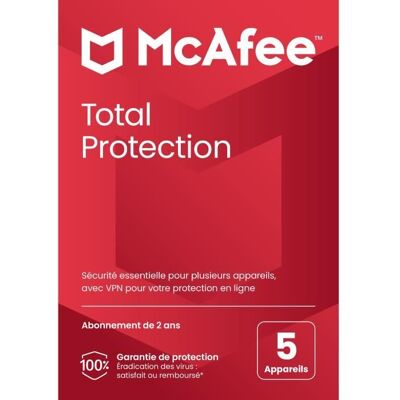 McAfee Total Protection 2024 - 5 appareils - Renouvellement 2 ans - Publicité McAfee Total Protection 2024 - 5 appareils - Renouvellement 2 ans - Publicité