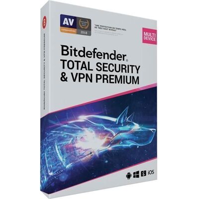 Bitdefender Total Security & VPN Premium 2026* - (3 Appareils - 1 An) Version Téléchargement - Publicité Bitdefender Total Security & VPN Premium 2026* - (3 Appareils - 1 An) Version Téléchargement - Publicité