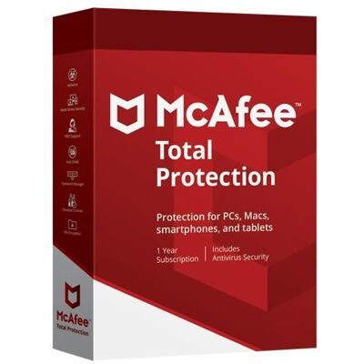 McAfee Total Protection - 3, 5, 10 Appareils - Support - Publicité McAfee Total Protection - 3, 5, 10 Appareils - Support - Publicité