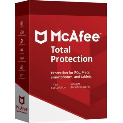 Antivirus McAfee Total Protection 2026 - Appareils illimités - 1 An - PC-Mac-Android-iOS - Publicité Antivirus McAfee Total Protection 2026 - Appareils illimités - 1 An - PC-Mac-Android-iOS - Publicité