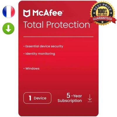 McAfee Total Protection 2023 - 5 Ans 1 PC Blanc - Publicité McAfee Total Protection 2023 - 5 Ans 1 PC Blanc - Publicité