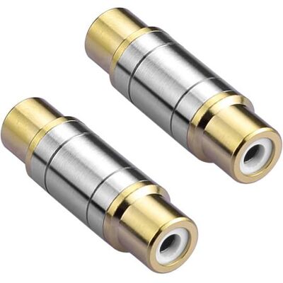 ZENTRONIS 2 adaptateurs RCA femelles plaqués or pour vidéo et audio connecteurs cylindriques rallonge pour câbles RCA - Publicité ZENTRONIS 2 adaptateurs RCA femelles plaqués or pour vidéo et audio connecteurs cylindriques rallonge pour câbles RCA - Publicité