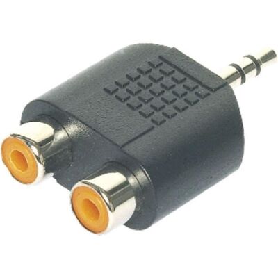 Adaptateur 2x RCA femelles vers Jack 3.5 mâle stéréo - ADNAuto Noir - Publicité Adaptateur 2x RCA femelles vers Jack 3.5 mâle stéréo - ADNAuto Noir - Publicité