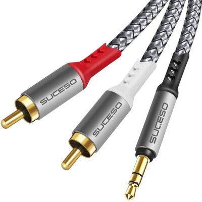 1001 PILES BATTERIES Câble Jack 3.5mm vers 2 RCA Mâles Adaptateur RCA Audio Stéréo Câble Cinch Nylon Compatible avec Téléphone iPod Amplificateur - 5M - Publicité 1001 PILES BATTERIES Câble Jack 3.5mm vers 2 RCA Mâles Adaptateur RCA Audio Stéréo Câble Cinch Nylon Compatible avec Téléphone iPod Amplificateur - 5M - Publicité