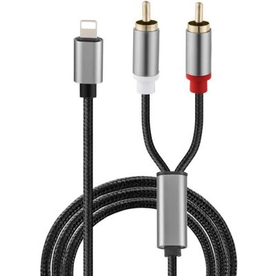 Câble adaptateur RCA - EINNENFFER - Lightning vers RCA - 1 mètre - Audio stéréo - Noir Noir - Publicité Câble adaptateur RCA - EINNENFFER - Lightning vers RCA - 1 mètre - Audio stéréo - Noir Noir - Publicité
