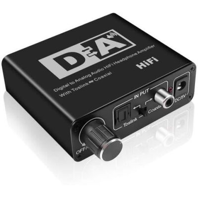 CHANGM Adaptateur Audio Noir Convertisseur Numérique-analogique Commutateur Coaxial Bidirectionnel Toslink Optique DAC RCA Jack 35mm - Publicité CHANGM Adaptateur Audio Noir Convertisseur Numérique-analogique Commutateur Coaxial Bidirectionnel Toslink Optique DAC RCA Jack 35mm - Publicité