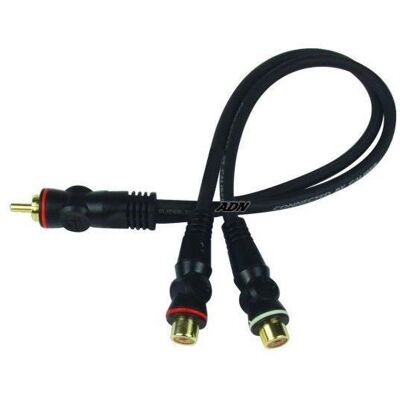 Adaptateur Y RCA - CALIBER - 1 RCA Male / 2 RCA Femelles - Double blindage - Doubler signal RCA - Publicité Adaptateur Y RCA - CALIBER - 1 RCA Male / 2 RCA Femelles - Double blindage - Doubler signal RCA - Publicité