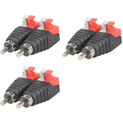HANDEIU Mâle Adaptateur Connecteur RCA Prise PresseRCA Mâle Vers AV Ressort Presse Pour Haut-parleur AudioRCA Vers Haut-parleur - Publicité HANDEIU Mâle Adaptateur Connecteur RCA Prise PresseRCA Mâle Vers AV Ressort Presse Pour Haut-parleur AudioRCA Vers Haut-parleur - Publicité