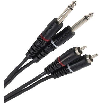 Plugger Câble Bretelle RCA Mâle - Jack Mâle Mono 6m Easy Câble Noir - Publicité Plugger Câble Bretelle RCA Mâle - Jack Mâle Mono 6m Easy Câble Noir - Publicité