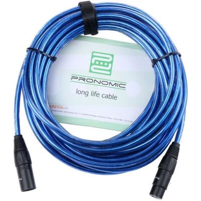 Pronomic Stage câble pour microphone XLR (10 m). bleu métallique. Bleu - Publicité Pronomic Stage câble pour microphone XLR (10 m). bleu métallique. Bleu - Publicité
