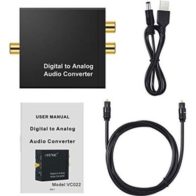 Convertisseur audio 1xDigital vers analogique Convertisseur coaxial optique vers analogique Adaptateur audio RCA DAC - Publicité Convertisseur audio 1xDigital vers analogique Convertisseur coaxial optique vers analogique Adaptateur audio RCA DAC - Publicité