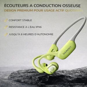 LBDC Casque - Ecouteurs à Conduction Osseuse- Open ear- Bluetooth 5.4 – 32 Go MP3 – IPX6 – 8h Autonomie – Sport Running – Vert Vert - Publicité LBDC Casque - Ecouteurs à Conduction Osseuse- Open ear- Bluetooth 5.4 – 32 Go MP3 – IPX6 – 8h Autonomie – Sport Running – Vert Vert - Publicité