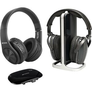 Retekess TA005-TA007 Casque sans fil pour regarder la télévision avec émetteur prise en charge optique coaxiale AUX entrée RCA Noir - Publicité Retekess TA005-TA007 Casque sans fil pour regarder la télévision avec émetteur prise en charge optique coaxiale AUX entrée RCA Noir - Publicité